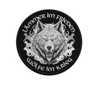 #42763 Patch 9 cm Lambs in Peace Wolves in War Viking Warrior Fighter