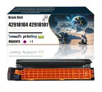 42918104 42918101 42918102 42918103 Drum Unit Compatible with Okidata OKI C9650HDN C9655DN C9655N C9850 MFP Printers, Replacement Parts Contains Chip and Clear Printing/176(1 Pack Magenta)