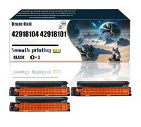 42918104 42918101 42918102 42918103 Drum Unit Compatible with Okidata OKI C9650HDN C9655DN C9655N C9850 MFP Printers, Replacement Parts Contains Chip and Clear Printing/176(3 Pack Black)