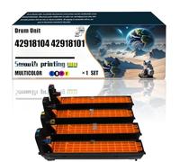 42918104 42918101 42918102 42918103 Drum Unit Compatible with Okidata OKI C9650HDN C9655DN C9655N C9850 MFP Printers, Replacement Parts Contains Chip and Clear Printing/176(4-Pack BK/C/M/Y)