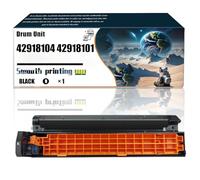 42918104 42918101 42918102 42918103 Drum Unit Compatible with Okidata OKI C9650HDN C9655DN C9655N C9850 MFP Printers, Replacement Parts Contains Chip and Clear Printing/176(1 Pack Black)