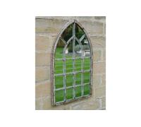 42cm Arched Window Style Indoor Outdoor Mirror Garden Grey Shabby Chic Style
