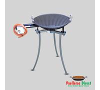 42cm Cast Iron BBQ Griddle & 35cm Gas Burner Kit / Set - Folding Tripod