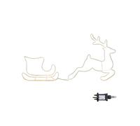 42cm Hanging Christmas Reindeer and Sleigh Silhouette with White LEDs Samuel Alexander White One Size