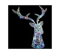 42cm Pre-Lit Metal Stags Head with 30 Multi-Coloured LEDs