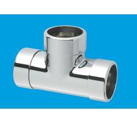 42E-CB 1.5" Chrome Plated Brass Compression Tee McAlpine Silver One Size