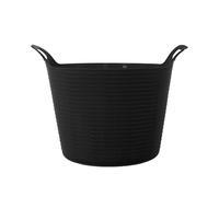 42L 42 Litre Large Eco-Friendly Recycled Flexi Tub - Black - Multi Purpose Robust Flexible Storage Container Bucket, Single Bucket.