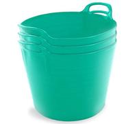 42L Duck Egg Blue Flexi Tubs- Multi Purpose Flexible Storage Container Buckets- Set Of 3