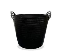 42L Flexi Tubs 3 Packs - Durable Flexible Buckets for Home & Garden Equestrian Versatile Large Garden Tubs with Handles, Handy Builders Buckets Heavy Duty, Ideal Bath Bucket & Flexi Bucket, (Black)