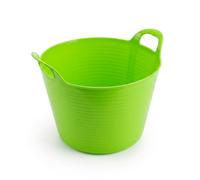 42L Flexible Plastic Tub with Handles | Green Storage Trug, Multi-Purpose Garden Tub, Laundry Basket, Utility Wash Tub | Carrying Container for Cleaning, Gardening, Storage & Household Use