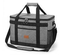 42L Large Cooler Bag - 60 Cans Collapsible Family Cool Bag with Multiple Pockets, Leak-Proof Insulated Cool Box for Camping Picnic BBQ Outdoor Activities, 46x30x31cm