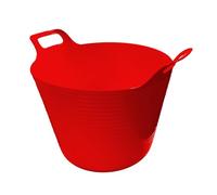 42L LARGE FLEXI Tubs Flexible Colour Bucket Storage Garden Pet Food Horse Feed Trug UK (Red)