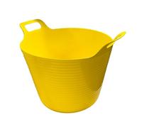 42L LARGE FLEXI Tubs Flexible Colour Bucket Storage Garden Pet Food Horse Feed Trug UK (Yellow)