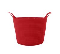 42L Large Multipurpose Plastic Flexi Tub Storage Bucket - Red Single Tub