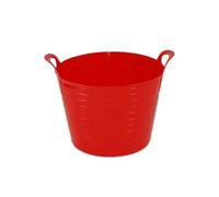 42Litre Large Robust Versatile Flexi Tub Multi Purpose Storage Bucket Tub Trugs Horse Feeder Polythylene Tub 39.00 x 47.00 x 39.00cm For Home & Garden (Red)