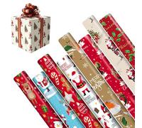 42M Cute Christmas Wrapping Paper Roll (6 x 7M Each Rolls) Ideal for Xmas, Festive Season - Gift Wrapping Paper for Party, Birthday & Xmas Gift Decoration with Minti Enterprises