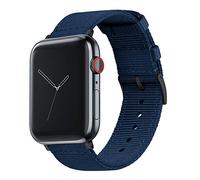 42mm/44mm/45mm/49mm Navy Blue - BARTON Two-Piece Military Style Watch Bands with quick release spring bar mechanism - Compatible with all Apple Watch Models - Black PVD Hardware- Fits wrists 5" to 8"