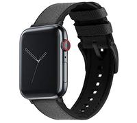 42mm/44mm/45mm/49mm Smoke Grey - BARTON Cordura Fabric and Silicone Hybrid Watch Bands with Integrated quick release spring bars - Compatible with all Apple Watch Models - Black PVD Hardware