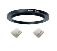 42mm Lens to 49mm Camera Lens Adapter 42mm to 49mm Step Up Ring Adapter Ring for All Brands of UV ND CPL, with Premium Lens Wiping Cloth 2 Pack (42mm-49mm)