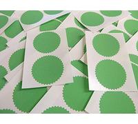 42mm Serrated Edge, Green, Certificate Wafer Company Seal Labels, Stickers for Embossing, Awards & Rewards