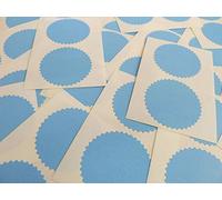 42mm Serrated Edge, Light Blue, Certificate Wafer Company Seal Labels, Stickers for Embossing, Awards & Rewards