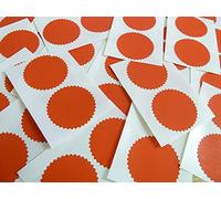 42mm Serrated Edge, Matt Red, Certificate Wafer Company Seal Labels, Stickers for Embossing, Awards & Rewards