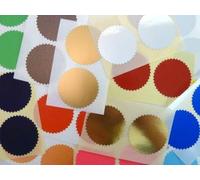 42mm Serrated Edge, Mixed Colour Pack, Certificate Wafer Company Seal Labels, Stickers for Embossing, Awards & Rewards