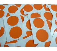 42mm Serrated Edge, Pearlescent Orange, Certificate Wafer Company Seal Labels, Stickers for Embossing, Awards & Rewards
