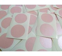 42mm Serrated Edge, Pearlescent Pink, Certificate Wafer Company Seal Labels, Stickers for Embossing, Awards & Rewards