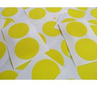 42mm Serrated Edge, Yellow, Certificate Wafer Company Seal Labels, Stickers for Embossing, Awards & Rewards