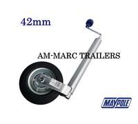 42mm Trailer Caravan Medium Duty Jockey Wheel Steel Wheel 100KG Maypole MP227