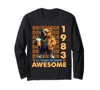 42nd Birthday Bear Legends December 1983 42 Years Old Mens Long Sleeve T-Shirt
