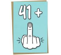 42nd Birthday Card, 41 + 1, Funny Birthday Card for 42 Year Old Women or Men,