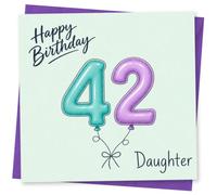 42nd Birthday Card for Daughter, Happy Birthday Balloon Number Design for Her