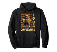42nd Birthday Cool Bear February 1984 Vintage 42 Years Old Pullover Hoodie