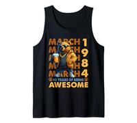 42nd Birthday Cool Bear March 1984 Vintage 42 Years Old Tank Top