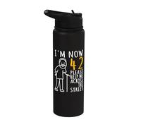 42nd Birthday for Him, I'm Now 42 Years Old, Cool Bday Stainless Steel Insulated Water Bottle
