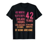 42nd Birthday Men Women Funny 42 Years Old T-Shirt