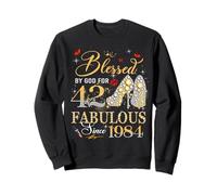 42nd Birthday Queen Blessed by God 42 Fabulous Since 1984 Sweatshirt
