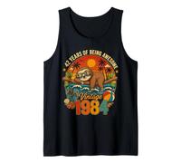 42nd Birthday Retro Sloth Tropical Vintage 1984 42 Years Old Tank Top