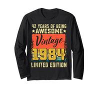 42nd Birthday Vintage 1984 42 Years Old Gifts Decorations Long Sleeve T-Shirt