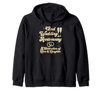 42nd Wedding Anniversary Couple 42 Year Marriage Celebration Zip Hoodie