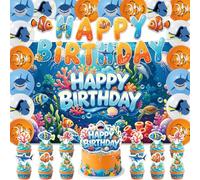 42Pack Finding Nemo Party decoration pack include Banner,Honeycomb Centerpieces,Cake Toppers,Balloons for Birthdday Party Decoration (cx13)