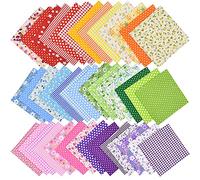42Pcs 10x10 Quilting Cotton Fabric Squares Sheets Precut Multicolor No Repeat Design Printed Floral Craft Fabric for DIY Sewing Scrapbooking Quilting Craft Patchwork
