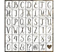 42PCS Alphabet Stencils Large Letter Stencils 4 Inch Letter and Number Stencil Reusable Plastic Letter and Number Templates for Wall Painting DIY Art Projects Decoration Wood,Wall,Fabric,Rock,Sign