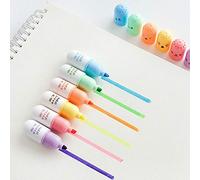 42PCS Cute Marker Pen Mini Pill Shaped Point Pen Highlighter for School Office Supplie Gift Writing Stationery,6Colors(Each Color 7PCS)