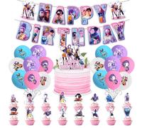 42PCS Demon Party Decorations, Cartoon Theme Birthday Decorations With Banner Latex Balloons Cake Topper Cupcake Toppers, Birthday Party Supplies for Kids Boys And Girls