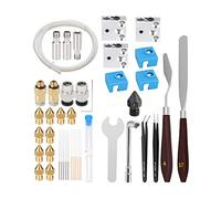 42Pcs Ender 3 Pro Nozzles kit, 1 MK8 Hardened Steel Nozzle +10 Nozzles + Heatbreak + CR10 Heater Block w/Silicone Sock + Cleaning Needle + 3D Printer Tools for Ender 5 Pro Ender 3 V2 CR10 3D Printer