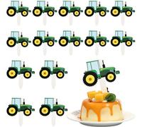 42Pcs Green Tractor Cupcake Toppers Farm Tractor Truck Car Cupcake Picks for Baby Shower Birthday Party Construction Party Supplies Cupcake Toppers，Frosting, Icing and Decorations