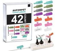 42Pcs Leather Cable Cord Labels, 7 Colors Large Size Tags Handwriting Cable Label for Organizing Wires and Identification Wire Management for Nightstand, Home, Office, Travel Accessories